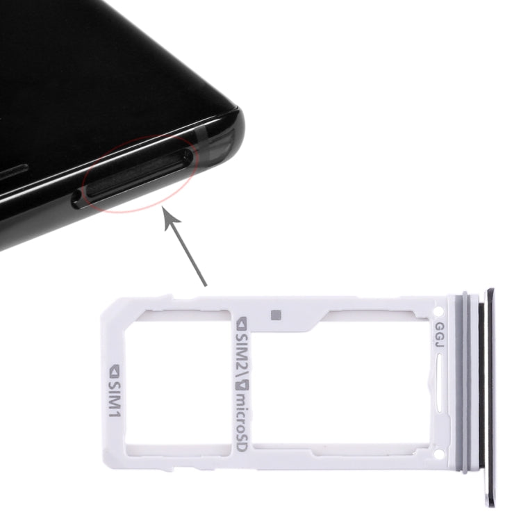 Black SIM Card Tray / Micro SD Card Tray for Samsung Galaxy Note 8 - Replacement Part