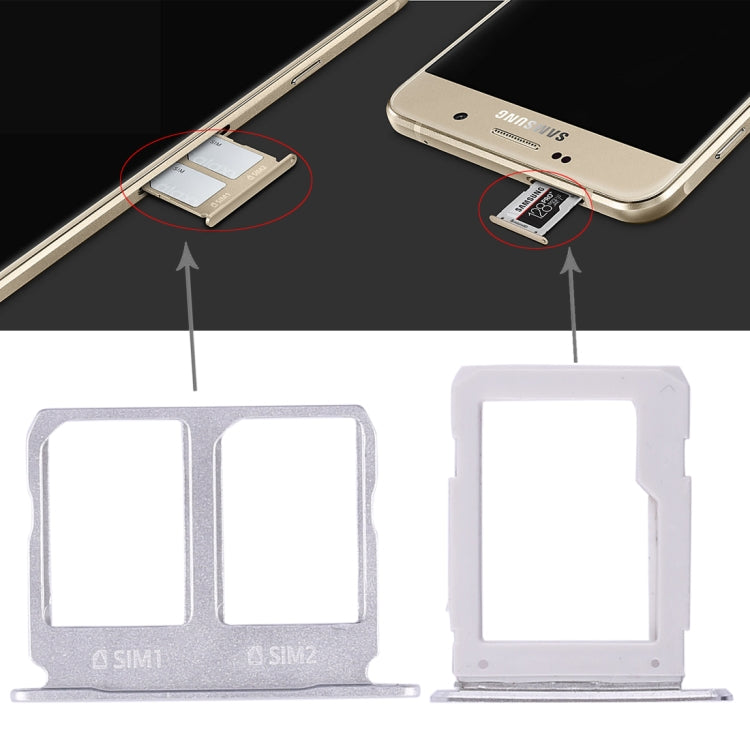 Samsung Galaxy A9100 / A9 (2016) Dual SIM & Micro SD Card Tray Replacement - White