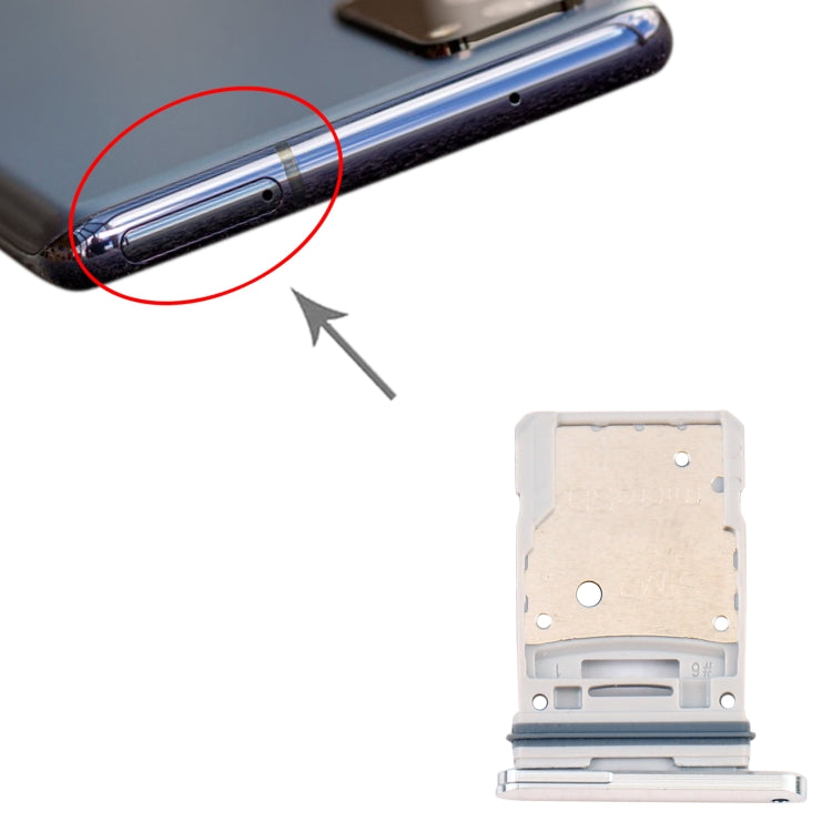 Samsung Galaxy S20 FE 5G SM-G781B SIM Card Tray + Micro SD Card Tray (Silver) - Replacement Part