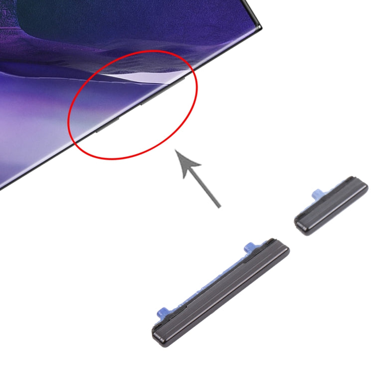 Samsung Galaxy Note20 Ultra Replacement Power & Volume Control Buttons (Black) - Quality Assurance Included