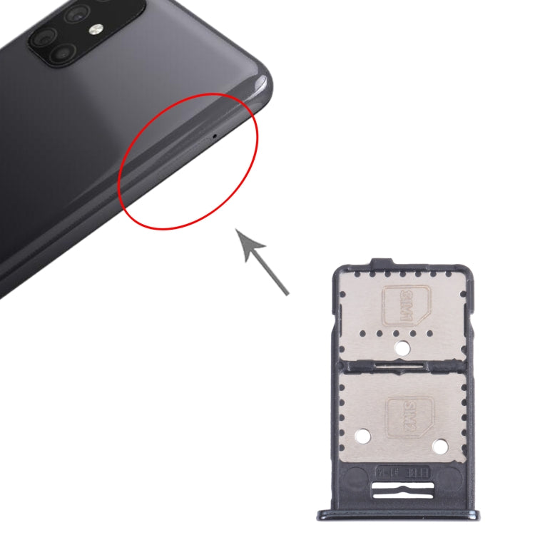Samsung Galaxy M31s SM-M317 Black SIM Card Tray + Micro SD Card Tray - Replacement Parts for Repair
