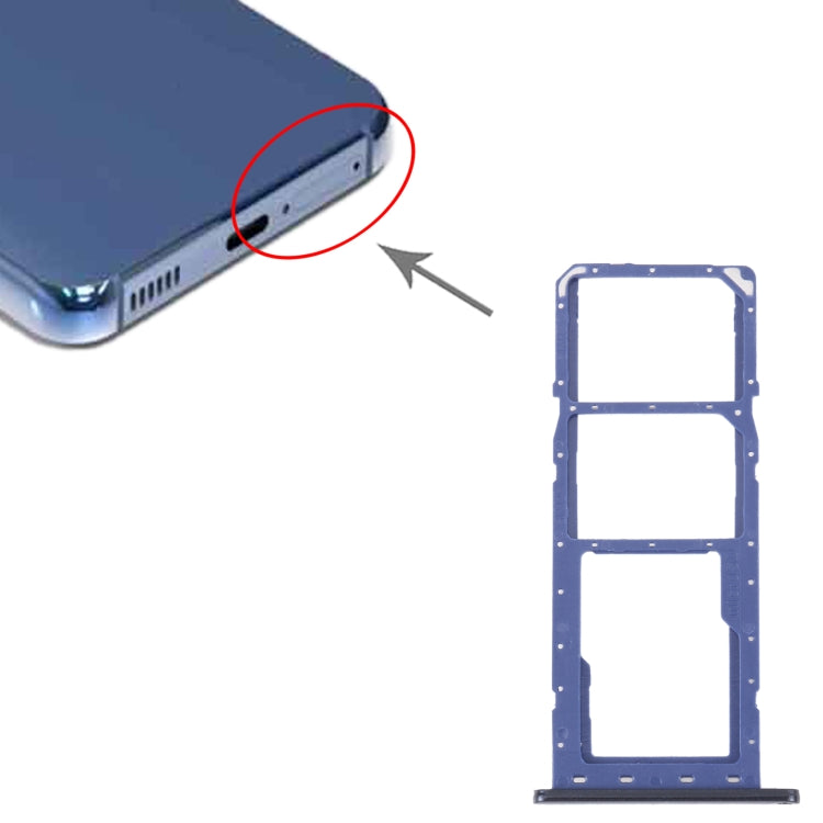 Original Samsung Galaxy M04 SM-M045F SIM Card Tray + Micro SD Card Tray (Blue) - Replacement Parts