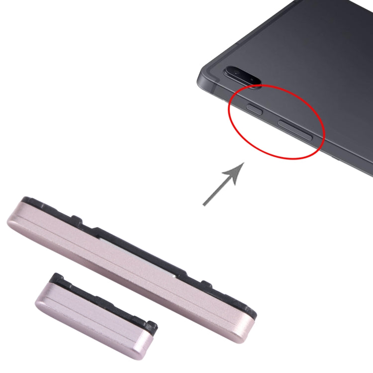 Original Power Button + Volume Control Button Set for Samsung Galaxy Tab S7 FE (SM-T730/T733/T736B/T735) - Pink