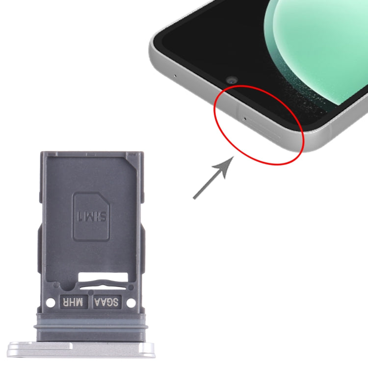 Original SIM Card Tray (Silver) for Samsung Galaxy S23 FE SM-S711B - Replacement Part, Fully Compatible