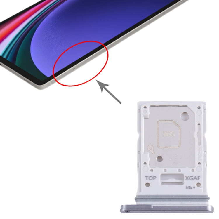 Original SIM & Micro SD Card Tray for Samsung Galaxy Tab S9 Ultra 5G SM-X916 (Grey) - Replacement Part