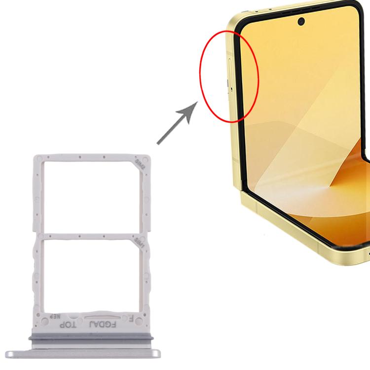 Original SIM Card Tray for Samsung Galaxy Z Flip6 SM-F741B - Silver Replacement Part