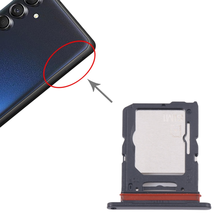 Original SIM Card Tray + Micro SD Card Tray for Samsung Galaxy M55 SM-M556B (Black) - Replace Broken Tray