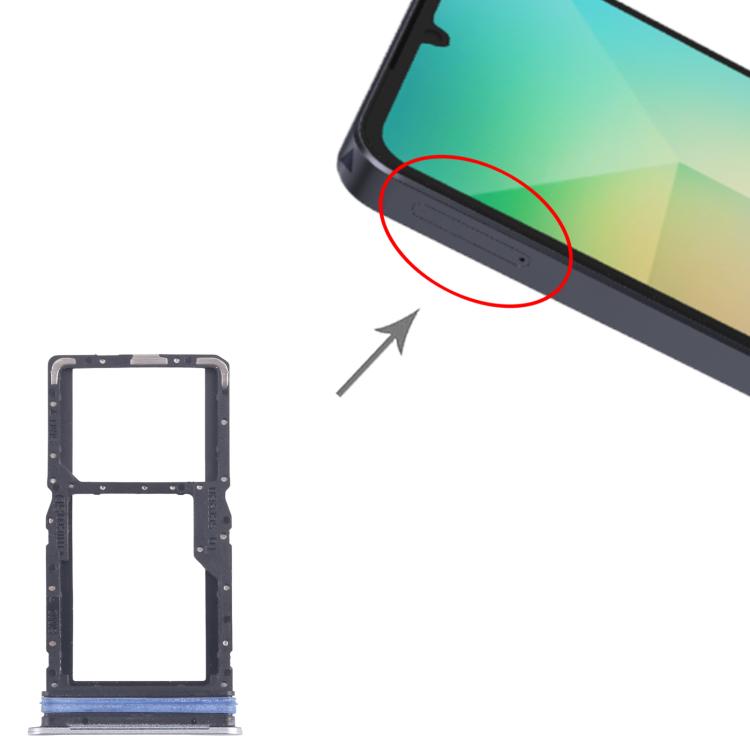 Original SIM + SIM/Micro SD Card Tray for Samsung Galaxy A06 5G SM-A066B (Silver) - Replacement Part