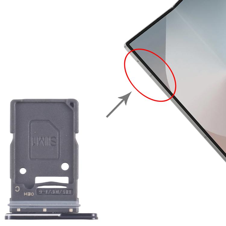 Original SIM Card Tray for Samsung Galaxy Z Fold7 SM-F966U (US Version) - Black Replacement Part