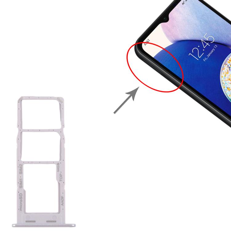Samsung Galaxy A14 5G SM-A146B - 10pcs Original SIM Card Tray & Micro SD Card Tray (Silver) Replacement Set