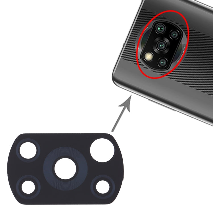 10 PCS Replacement Back Camera Lens for Xiaomi Poco X3 NFC / Poco X3 M2007J20CG / M2007J20CT