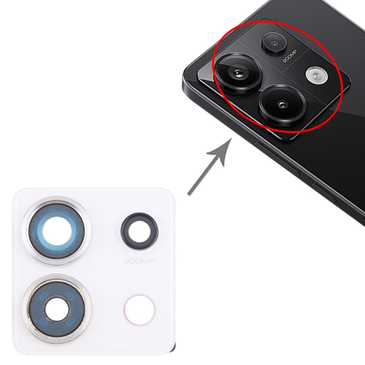Xiaomi Redmi Note 13 Pro 5G White Back Camera Lens Frame - Replacement Part for Broken Lens
