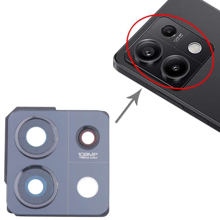 Xiaomi Redmi Note 13 5G Replacement Back Camera Lens Frame - Black, Fully Compatible, Professional Installation Recommended