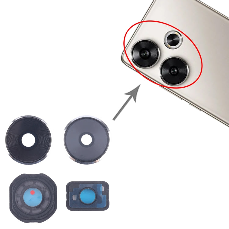 Xiaomi Poco F6 Silver Camera Lens Cover Replacement - Compatible & Quality Checked
