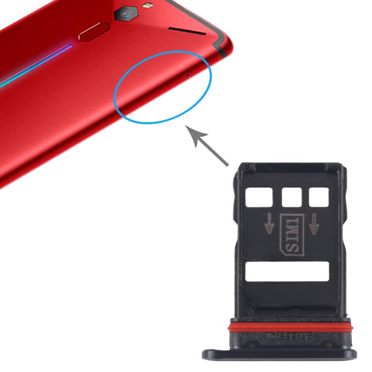 ZTE nubia RedMagic 6 NX669J SIM Card Tray + Replacement SIM Tray (Black) - Perfect Fit & Quality Checked