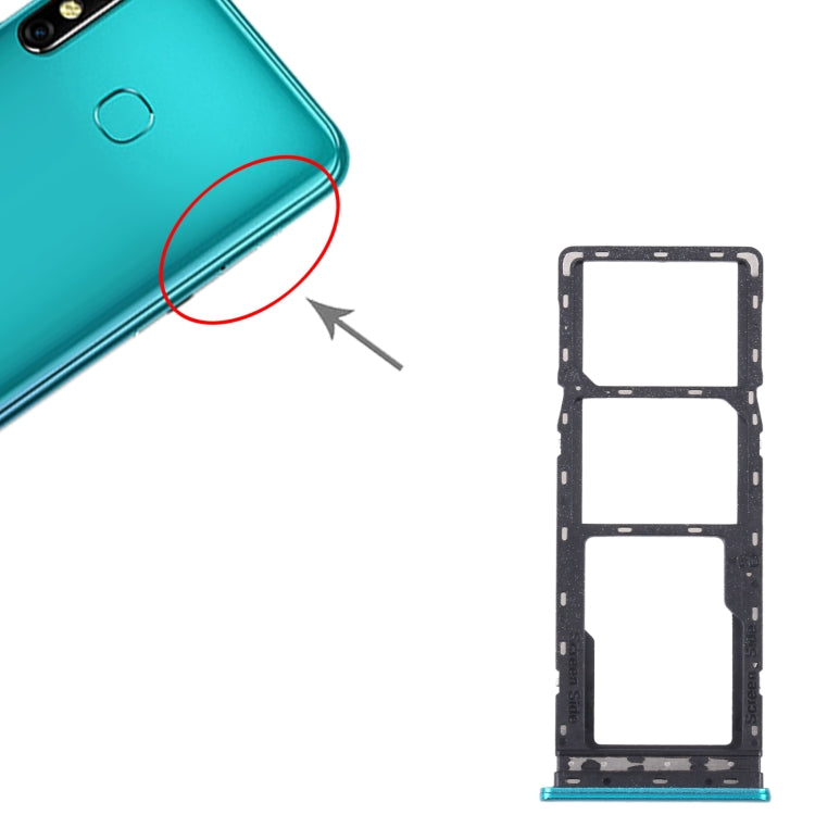 Infinix Hot 9 Pro Green SIM Card Tray & Micro SD Card Tray - Replacement Parts (Checked & Compatible)
