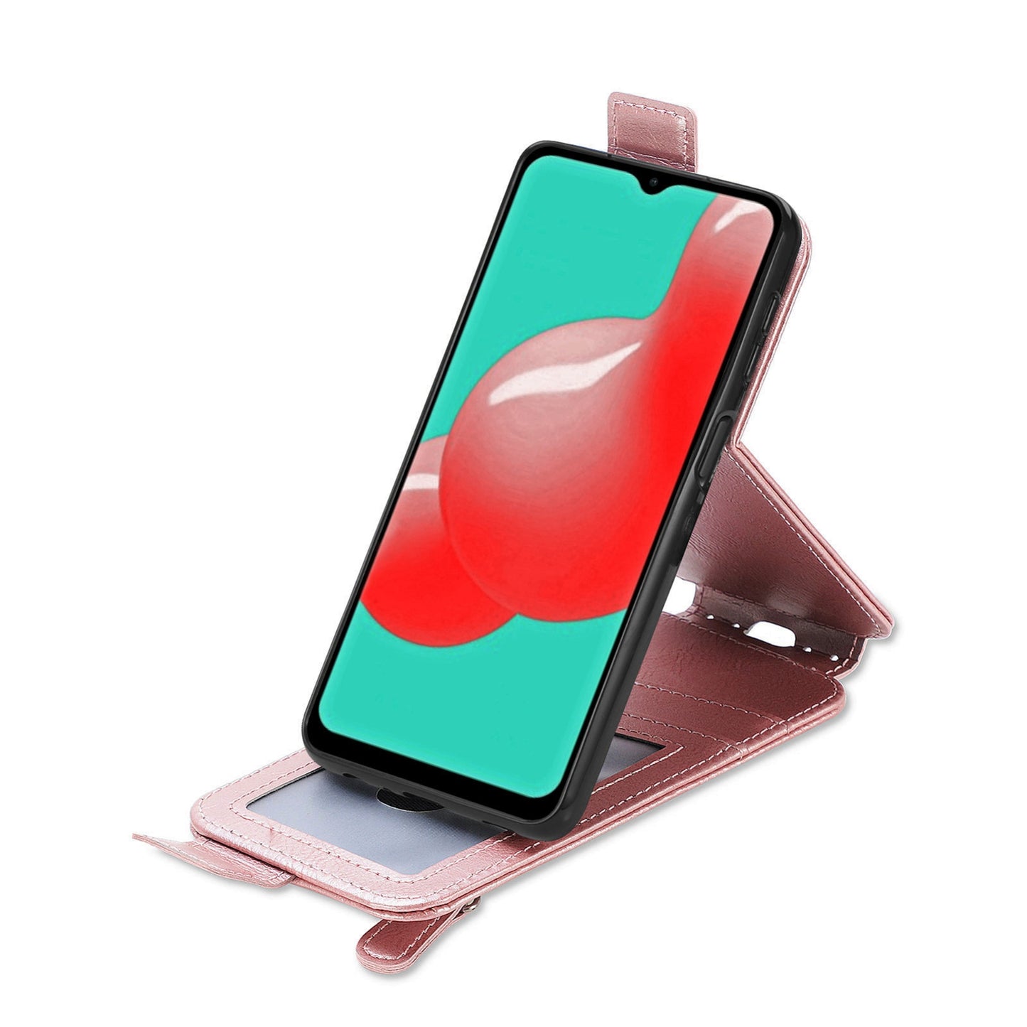 Samsung Galaxy A32 5G Zipper Wallet Case - Vertical Flip Leather Phone Cover with Multiple Card Slots and Stand