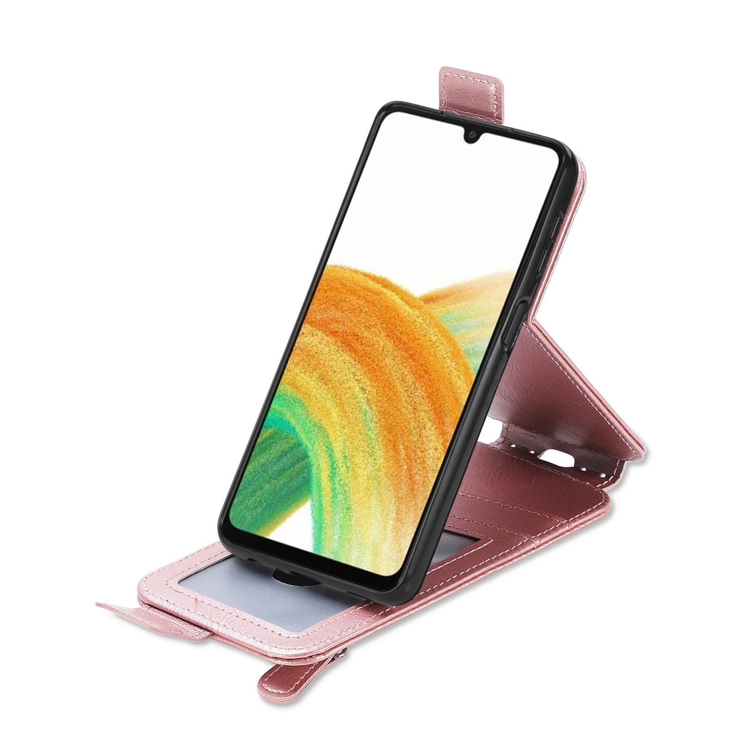 Samsung Galaxy A13 4G Zipper Wallet Case - Vertical Flip Leather Phone Cover with Multiple Card Slots and Stand