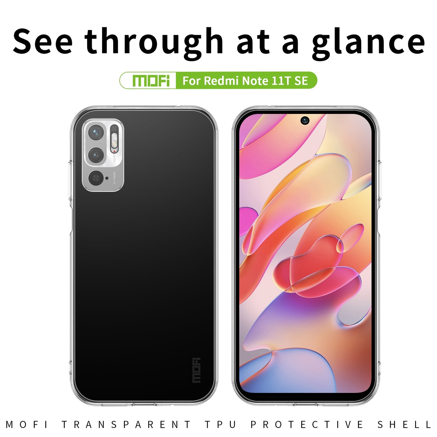 Xiaomi Redmi Note 11T SE Clear TPU Case - Ultra-Thin, Shockproof, Anti-Yellowing Transparent Soft Protective Cover with Precise Cutouts, Scratch Resistance & Lightweight Design