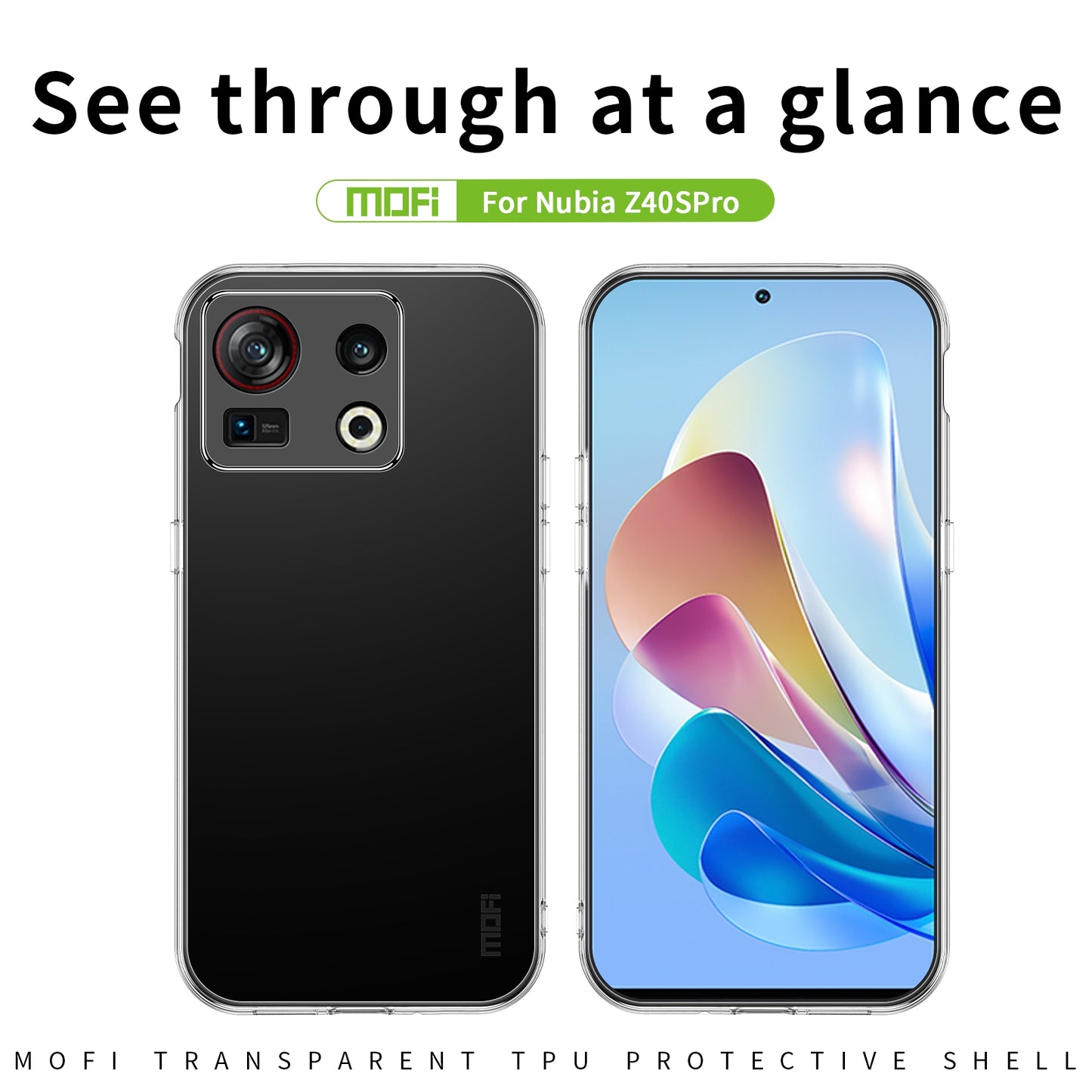 ZTE Nubia Z40S Pro Clear TPU Case - Ultra-Thin, Shockproof, Anti-Yellowing Transparent Soft Protective Cover with Precise Cutouts, Scratch Resistance & Lightweight Design