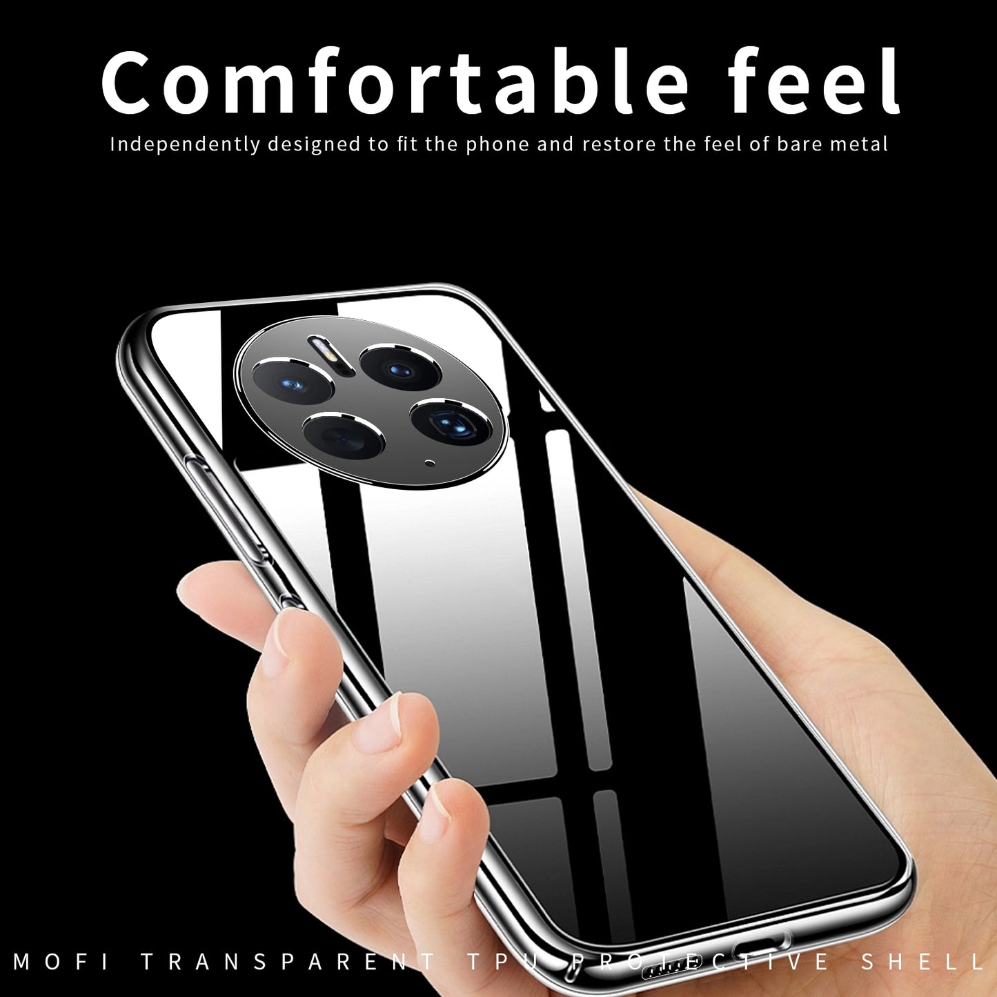 Huawei Mate 50 Pro Clear TPU Case - Ultra-Thin, Shockproof, Anti-Yellowing Transparent Soft Protective Cover with Precise Cutouts, Scratch Resistance & Lightweight Design