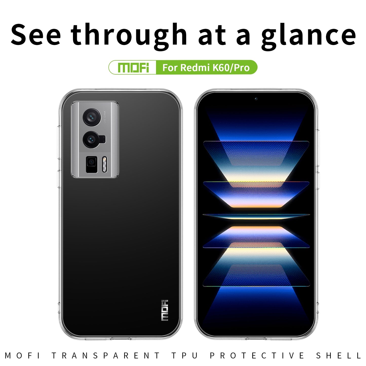 Xiaomi Redmi K60/K60 Pro Clear TPU Case - Ultra-Thin, Shockproof, Anti-Yellowing Transparent Soft Protective Cover with Precise Cutouts, Scratch Resistance & Lightweight Design