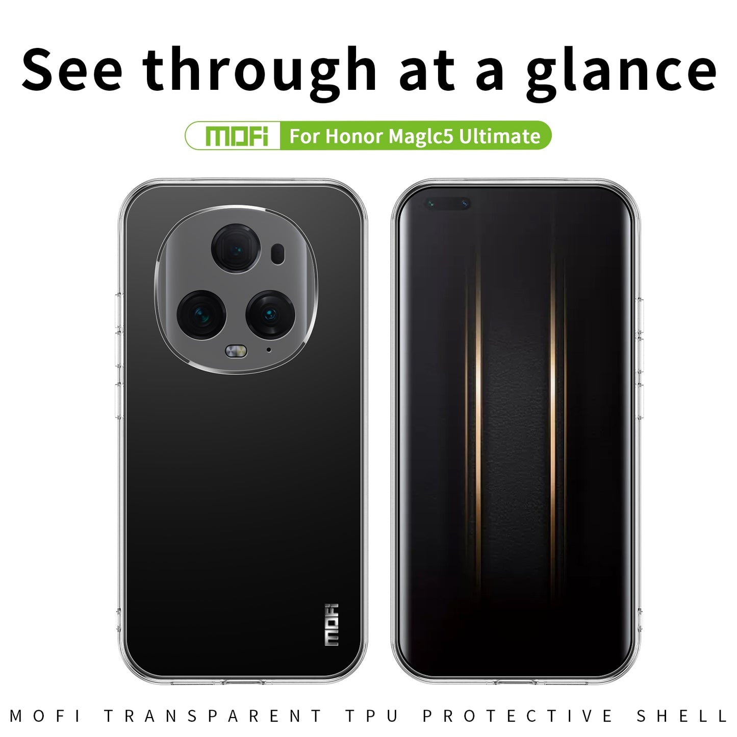Honor Magic5 Ultimate Clear TPU Case - Ultra-Thin, Shockproof, Anti-Yellowing Transparent Soft Protective Cover with Precise Cutouts, Scratch Resistance & Lightweight Design