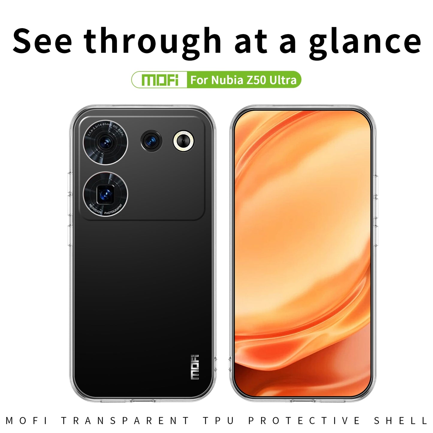 ZTE Nubia Z50 Ultra Clear TPU Case - Ultra-Thin, Shockproof, Anti-Yellowing Transparent Soft Protective Cover with Precise Cutouts, Scratch Resistance & Lightweight Design