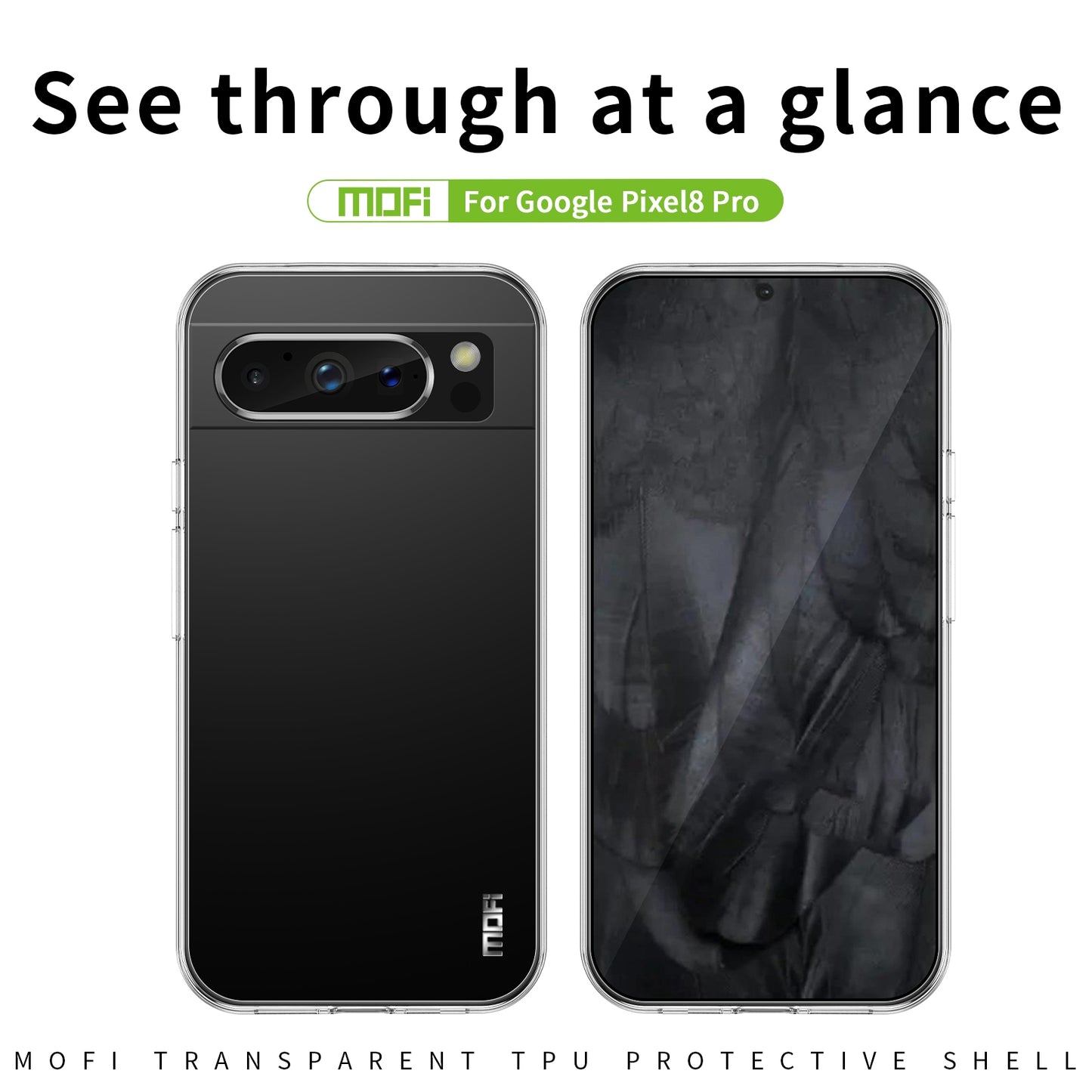 Google Pixel 8 Pro Clear TPU Case - Ultra-Thin, Shockproof, Anti-Yellowing Transparent Soft Protective Cover with Precise Cutouts, Scratch Resistance & Lightweight Design
