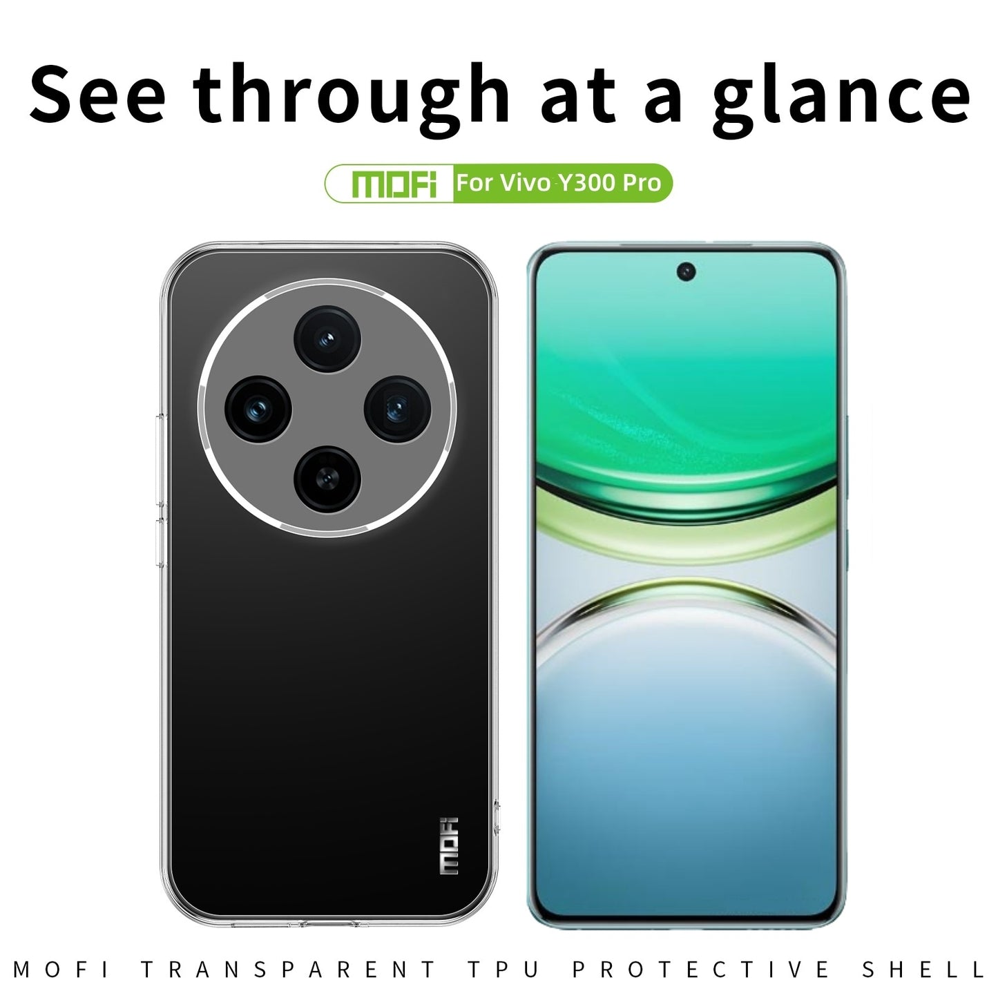 For vivo Y300 Pro Clear TPU Case - Ultra-Thin, Shockproof, Anti-Yellowing Transparent Soft Protective Cover with Precise Cutouts, Scratch Resistance & Lightweight Design