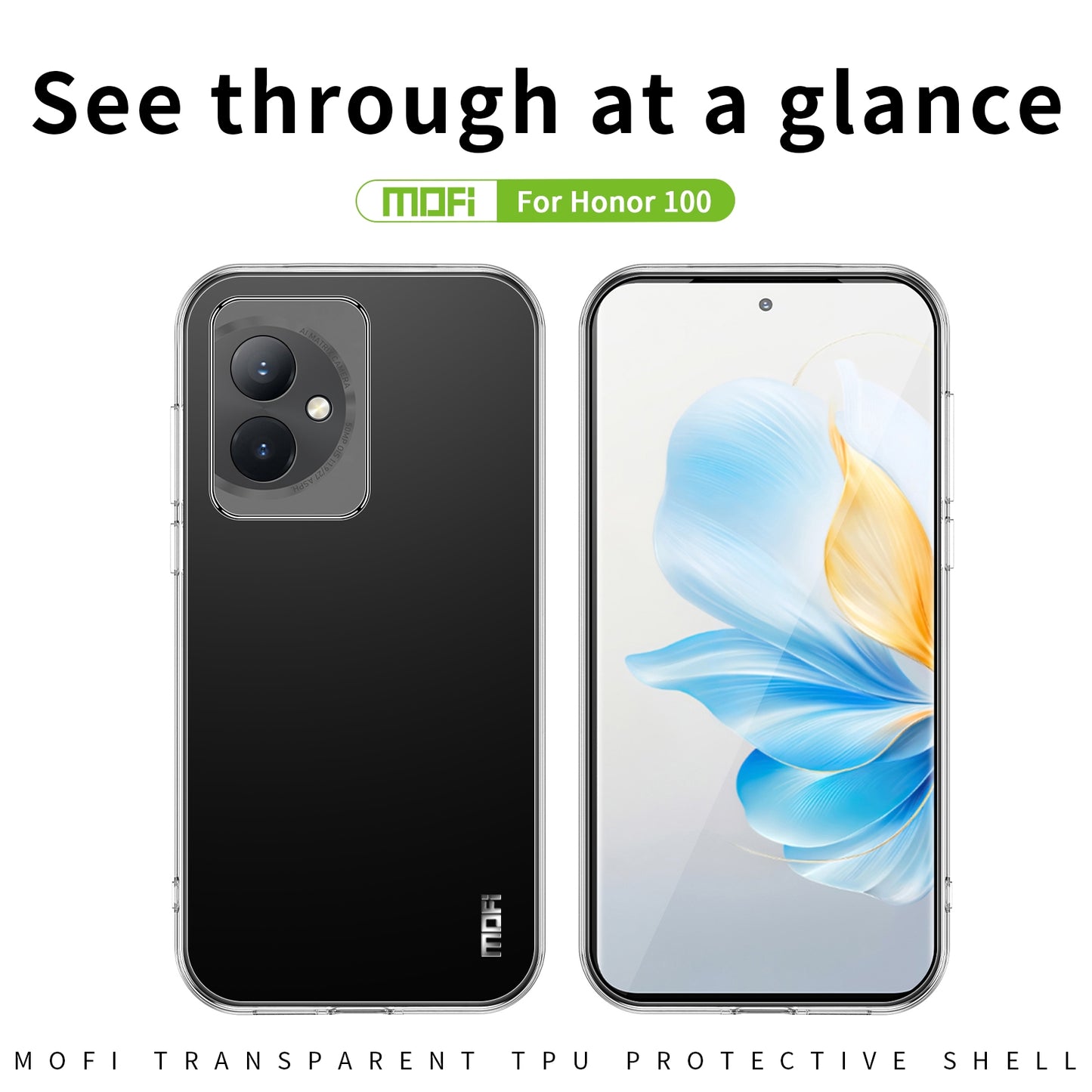 Honor 100 Clear TPU Case - Ultra-Thin, Shockproof, Anti-Yellowing Transparent Soft Protective Cover with Precise Cutouts, Scratch Resistance & Lightweight Design