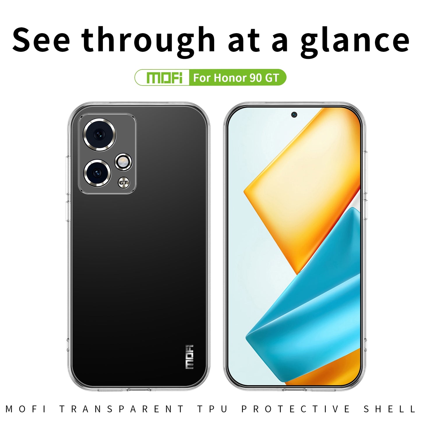 Honor 90 GT Clear TPU Case - Ultra-Thin, Shockproof, Anti-Yellowing Transparent Soft Protective Cover with Precise Cutouts, Scratch Resistance & Lightweight Design