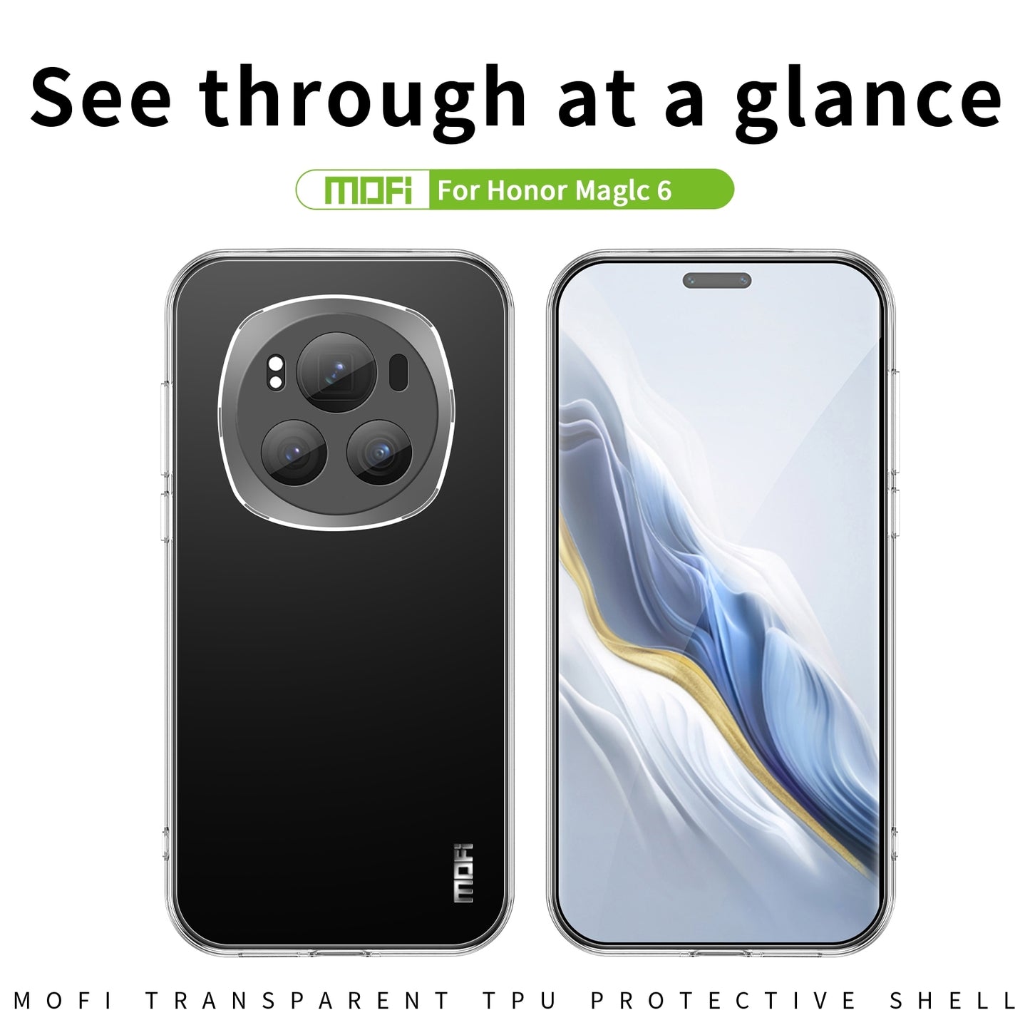 Honor Magic6 Clear TPU Case - Ultra-Thin, Shockproof, Anti-Yellowing Transparent Soft Protective Cover with Precise Cutouts, Scratch Resistance & Lightweight Design
