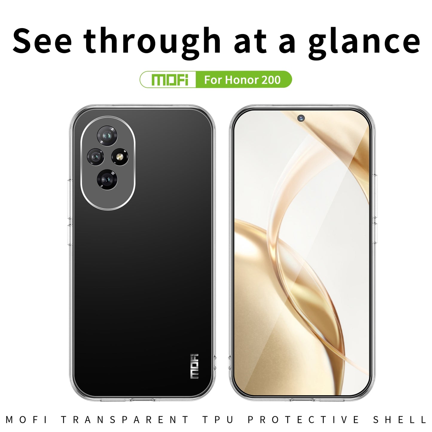 Honor 200 Clear TPU Case - Ultra-Thin, Shockproof, Anti-Yellowing Transparent Soft Protective Cover with Precise Cutouts, Scratch Resistance & Lightweight Design