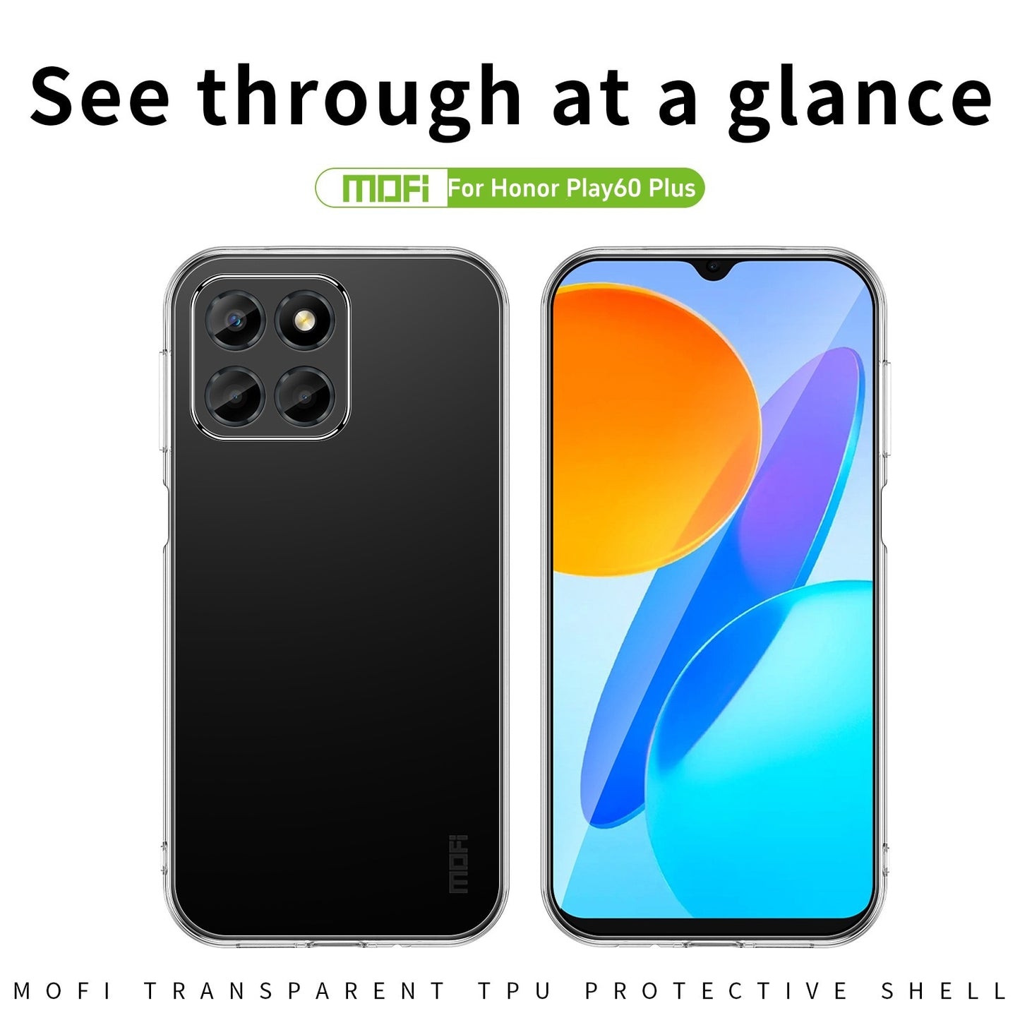 Honor Play 60 Plus Clear TPU Case - Ultra-Thin, Shockproof, Anti-Yellowing Transparent Soft Protective Cover with Precise Cutouts, Scratch Resistance & Lightweight Design