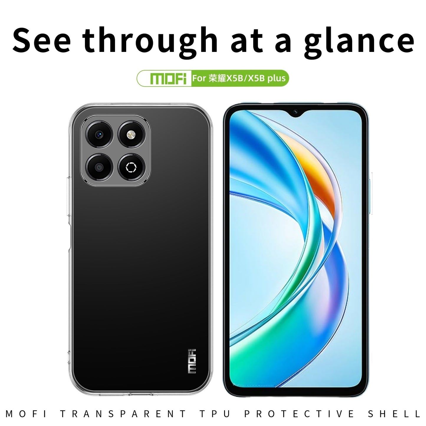 Honor X5b/X5b Plus Clear TPU Case - Ultra-Thin, Shockproof, Anti-Yellowing Transparent Soft Protective Cover with Precise Cutouts, Scratch Resistance & Lightweight Design