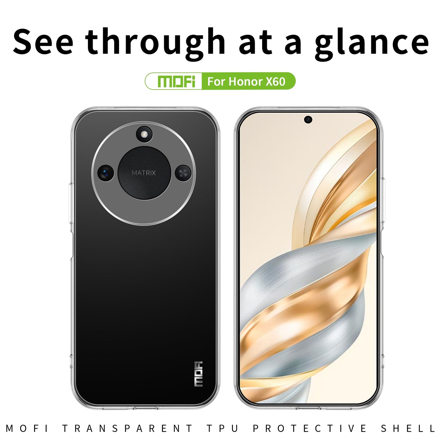 Honor X60 Clear TPU Case - Ultra-Thin, Shockproof, Anti-Yellowing Transparent Soft Protective Cover with Precise Cutouts, Scratch Resistance & Lightweight Design