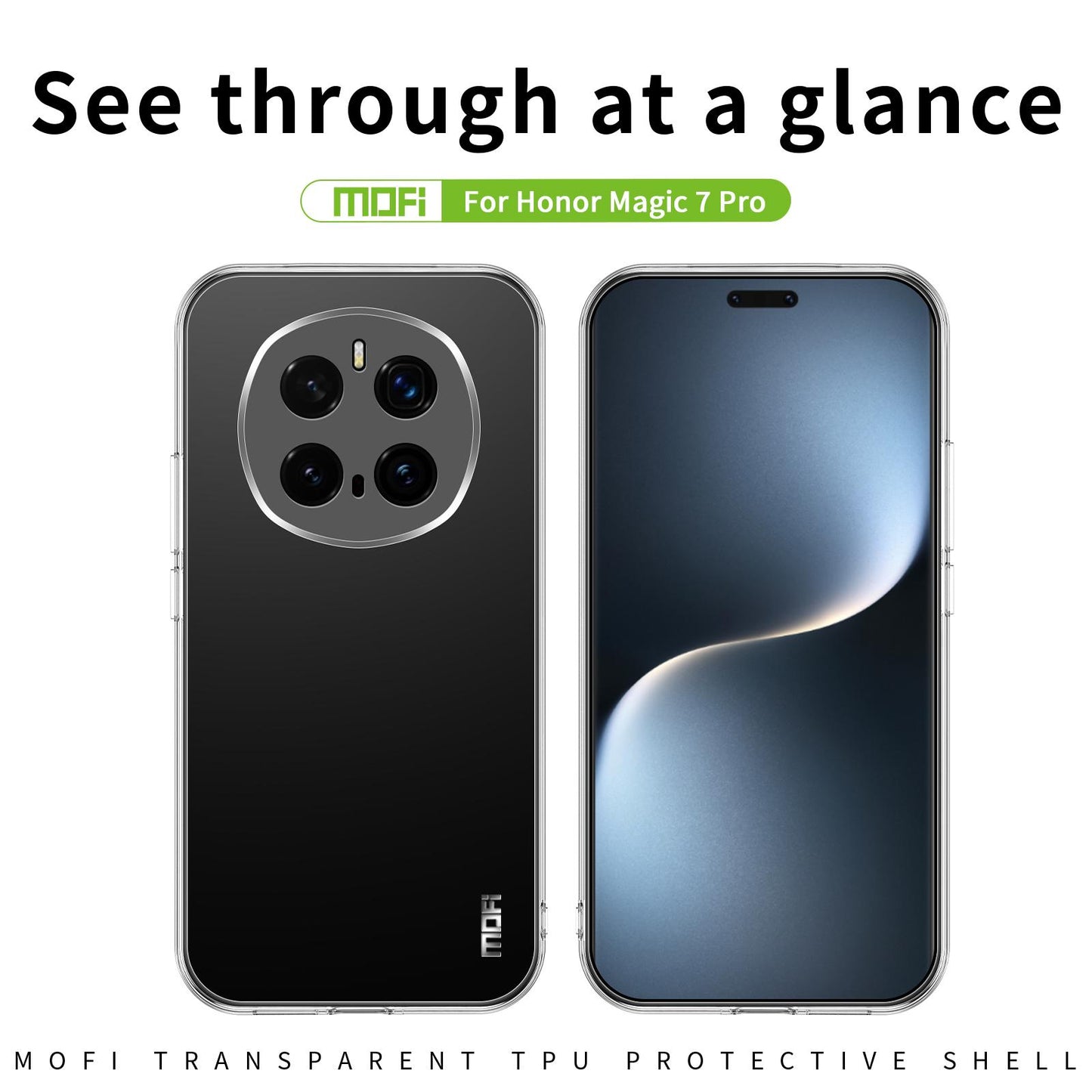 Honor Magic7 Pro Clear TPU Case - Ultra-Thin, Shockproof, Anti-Yellowing Transparent Soft Protective Cover with Precise Cutouts, Scratch Resistance & Lightweight Design