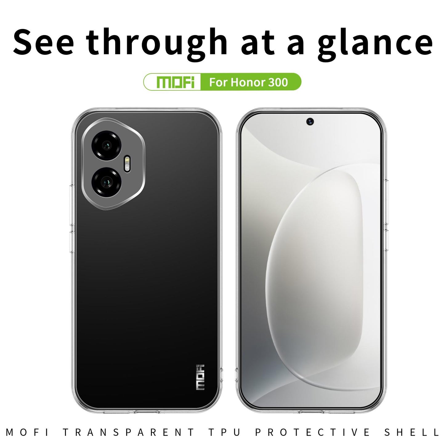 Honor 300 Clear TPU Case - Ultra-Thin, Shockproof, Anti-Yellowing Transparent Soft Protective Cover with Precise Cutouts, Scratch Resistance & Lightweight Design