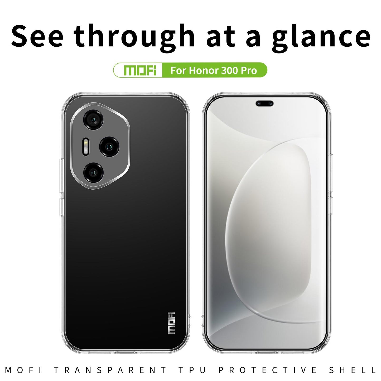 Honor 300 Pro Clear TPU Case - Ultra-Thin, Shockproof, Anti-Yellowing Transparent Soft Protective Cover with Precise Cutouts, Scratch Resistance & Lightweight Design