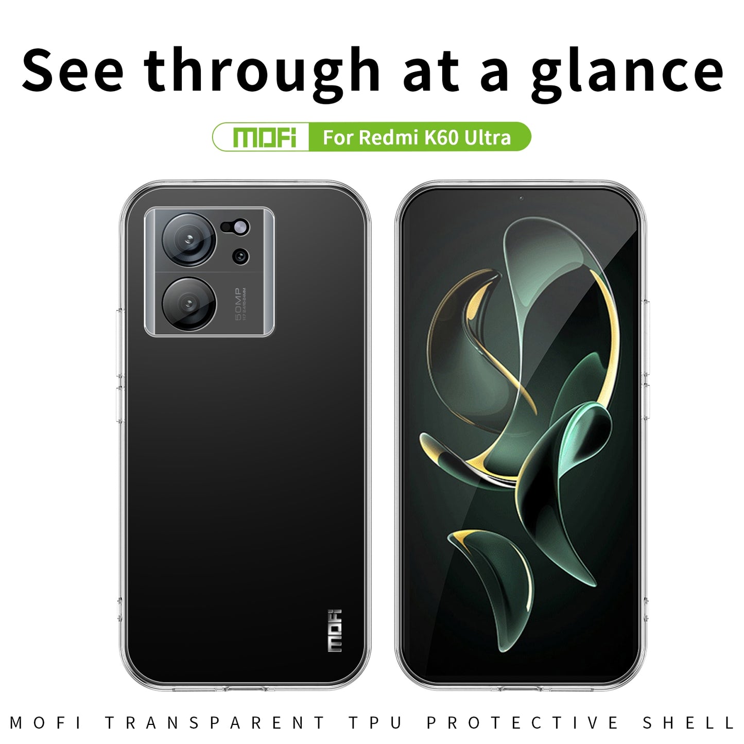 Xiaomi Redmi K60 Ultra Clear TPU Case - Ultra-Thin, Shockproof, Anti-Yellowing Transparent Soft Protective Cover with Precise Cutouts, Scratch Resistance & Lightweight Design