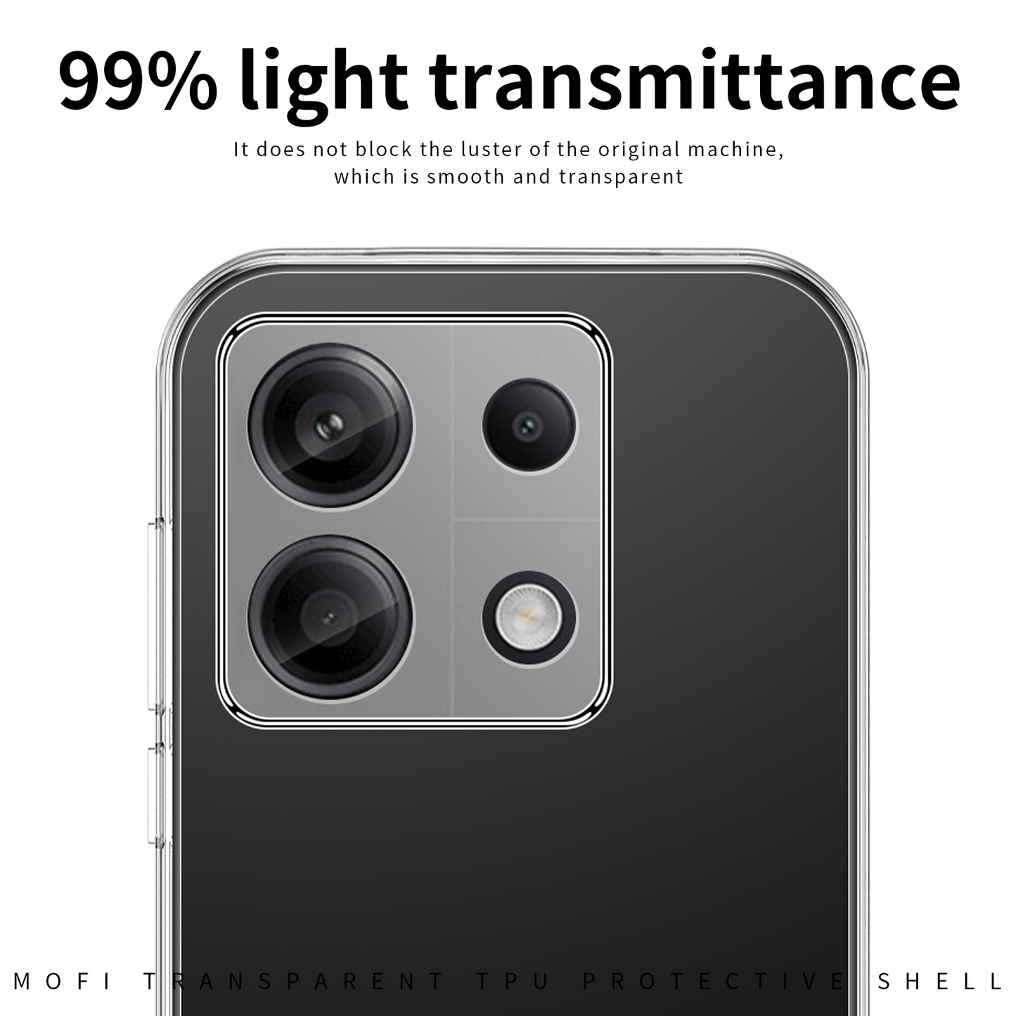 Xiaomi Redmi Note 13 Pro 5G Clear TPU Case - Ultra-Thin, Shockproof, Anti-Yellowing Transparent Soft Protective Cover with Precise Cutouts, Scratch Resistance & Lightweight Design