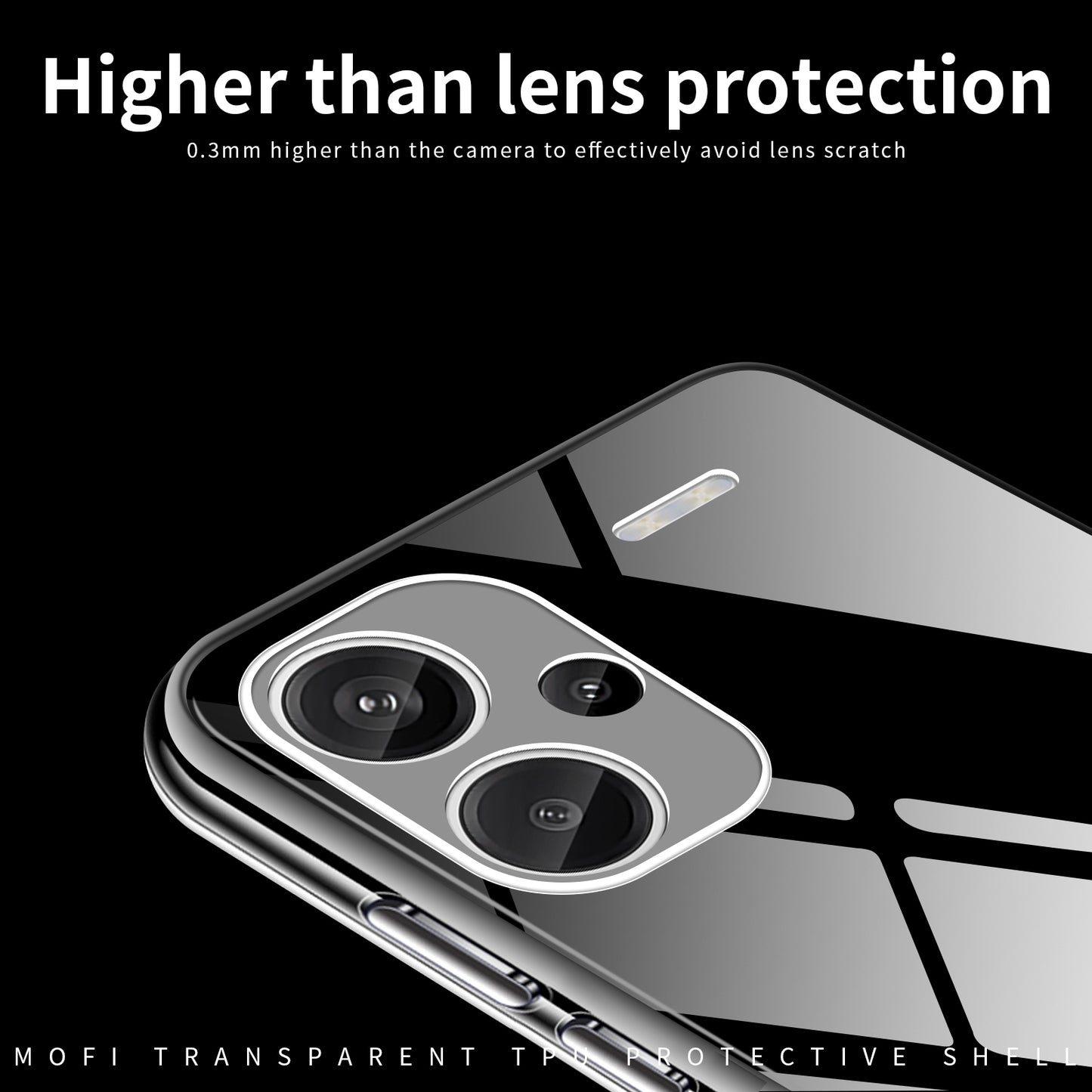 Xiaomi Redmi Note 13 Pro+ Clear TPU Case - Ultra-Thin, Shockproof, Anti-Yellowing Transparent Soft Protective Cover with Precise Cutouts, Scratch Resistance & Lightweight Design