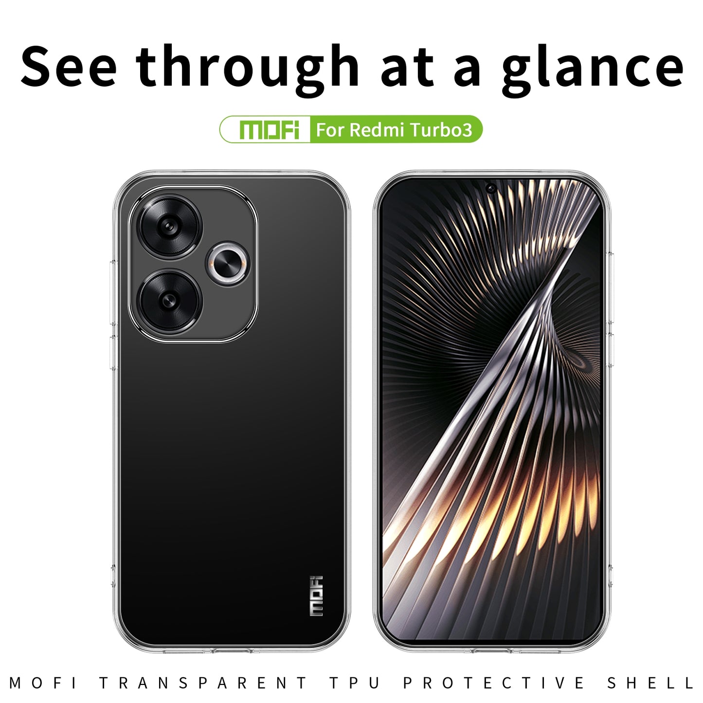 Xiaomi Redmi Turbo 3 Clear TPU Case - Ultra-Thin, Shockproof, Anti-Yellowing Transparent Soft Protective Cover with Precise Cutouts, Scratch Resistance & Lightweight Design