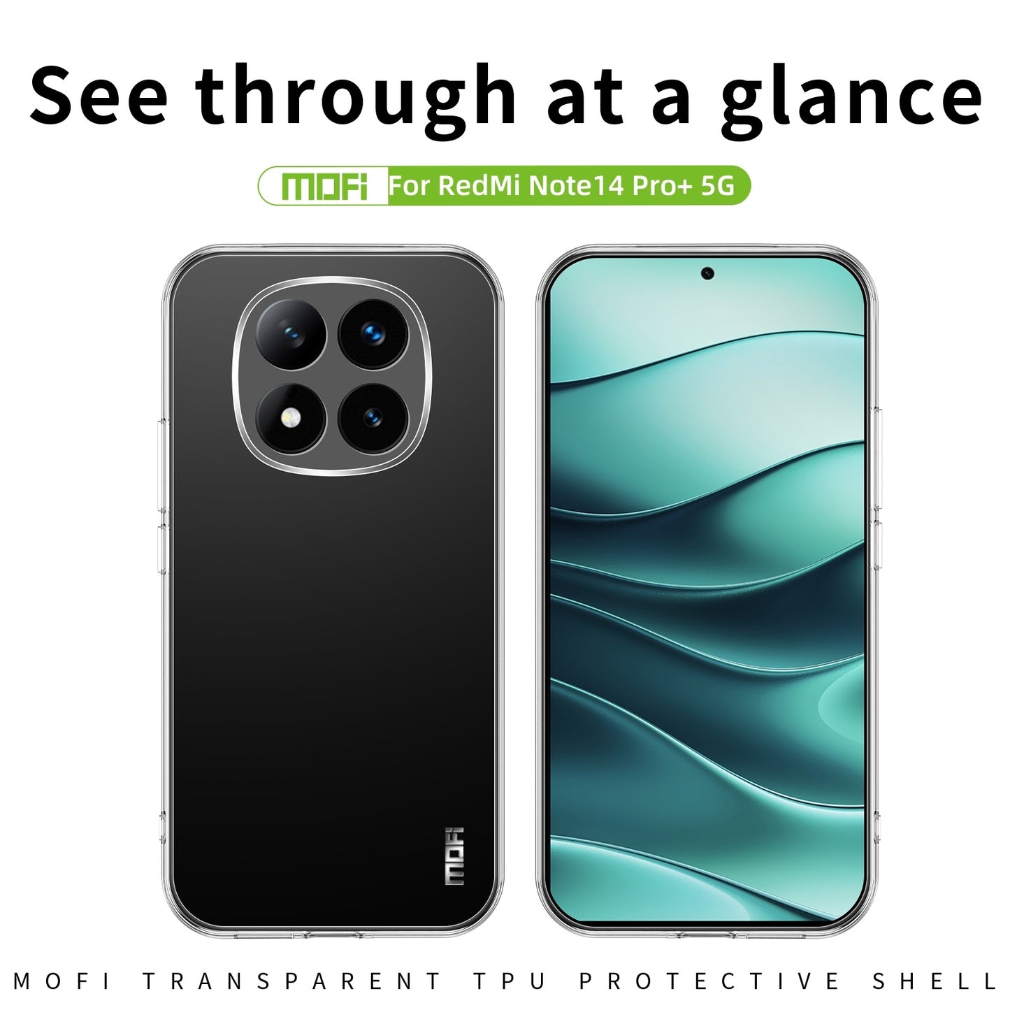 Xiaomi Redmi Note 14 Pro+ 5G Clear TPU Case - Ultra-Thin, Shockproof, Anti-Yellowing Transparent Soft Protective Cover with Precise Cutouts, Scratch Resistance & Lightweight Design