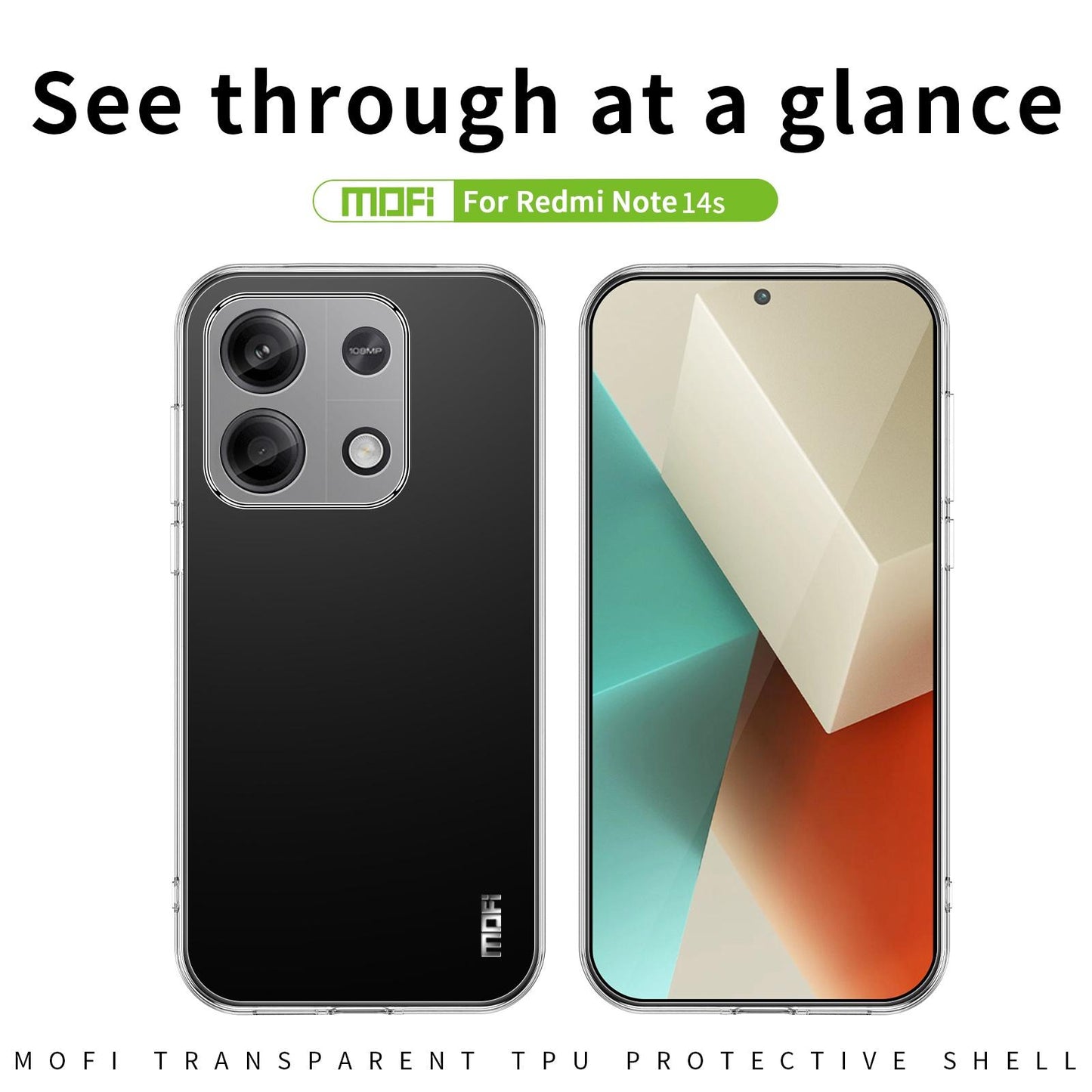 Xiaomi Redmi Note 14s Clear TPU Case - Ultra-Thin, Shockproof, Anti-Yellowing Transparent Soft Protective Cover with Precise Cutouts, Scratch Resistance & Lightweight Design