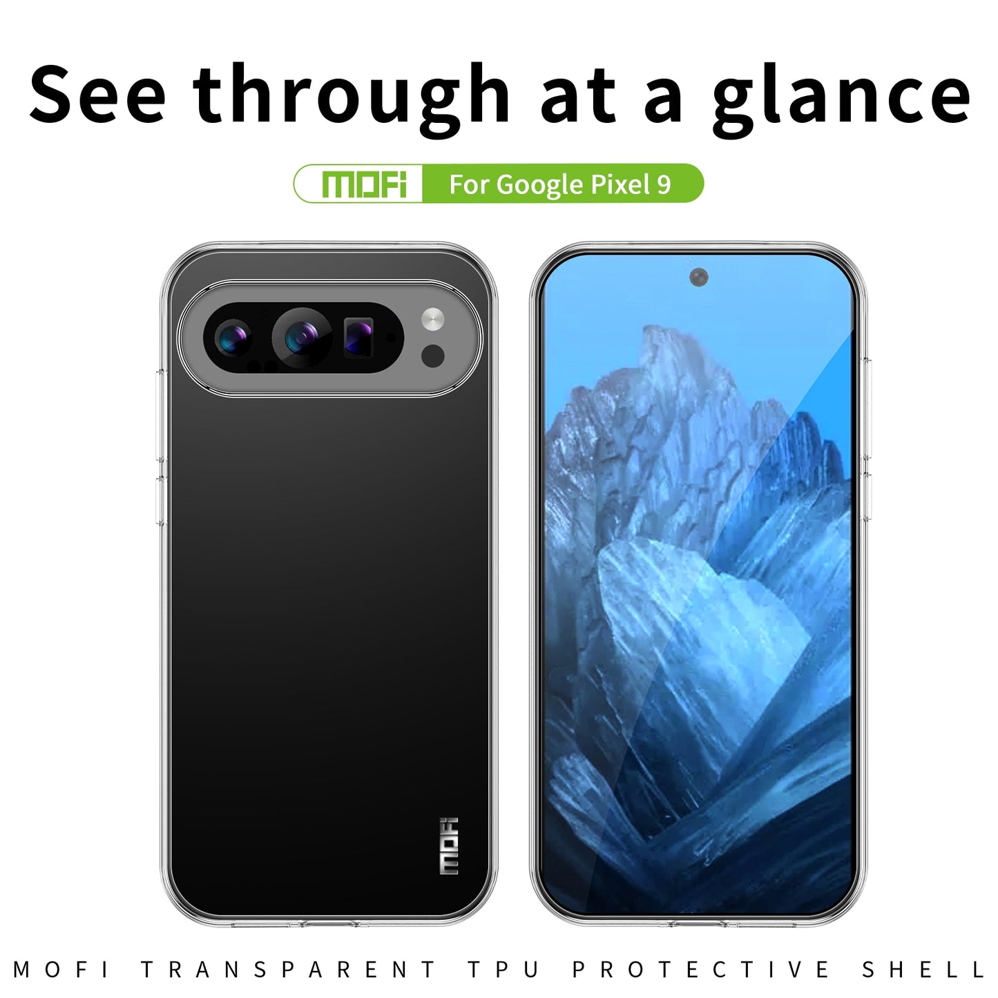 Google Pixel 9 Clear TPU Case - Ultra-Thin, Shockproof, Anti-Yellowing Transparent Soft Protective Cover with Precise Cutouts, Scratch Resistance & Lightweight Design