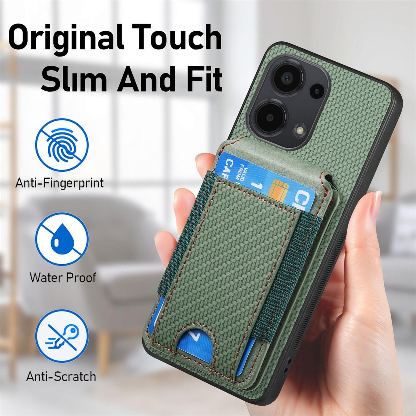 Xiaomi 14 Vertical Flip Wallet Stand Phone Case with Carbon Fibre Pattern