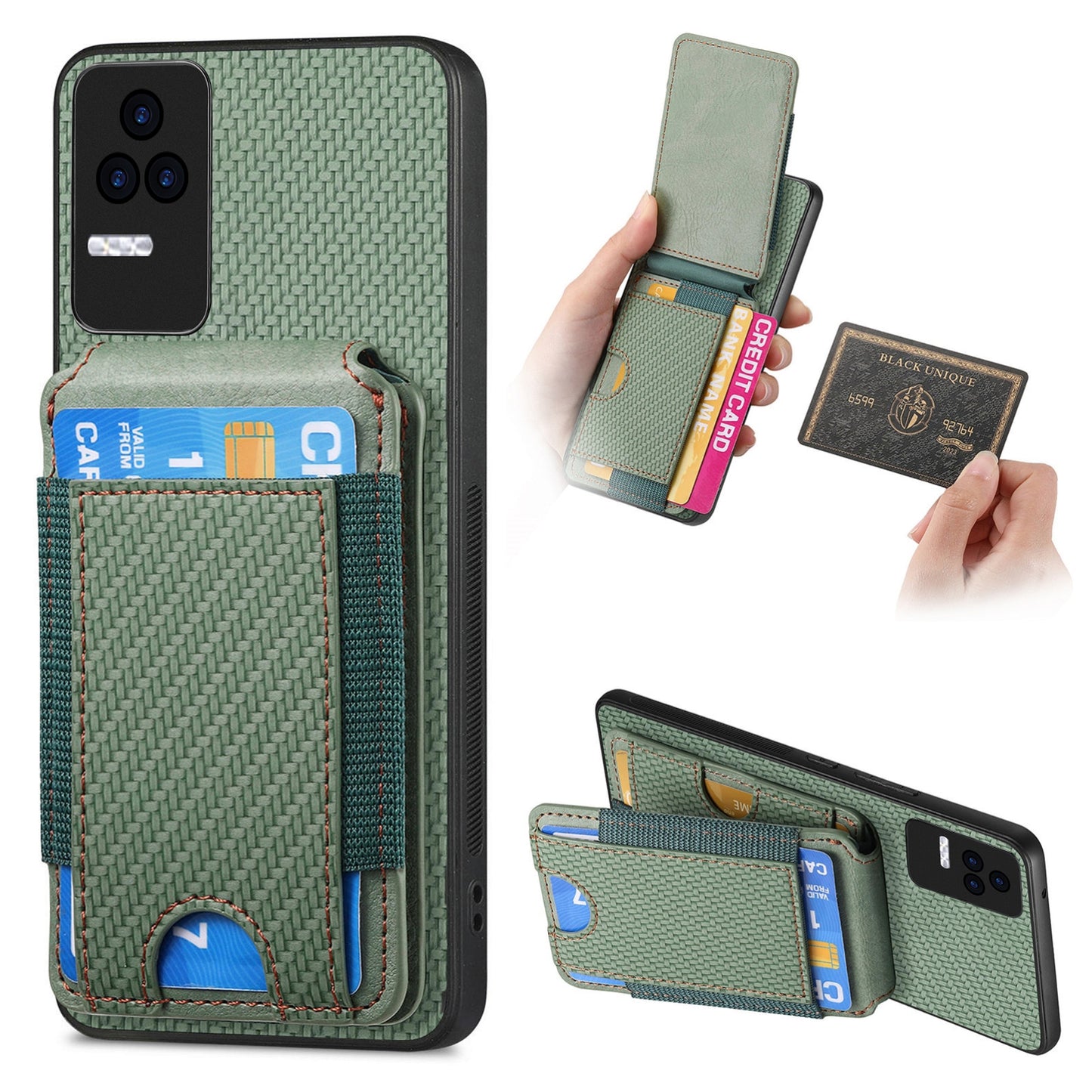 Xiaomi Redmi K50/K50 Pro Vertical Flip Wallet Stand Phone Case with Carbon Fibre Pattern