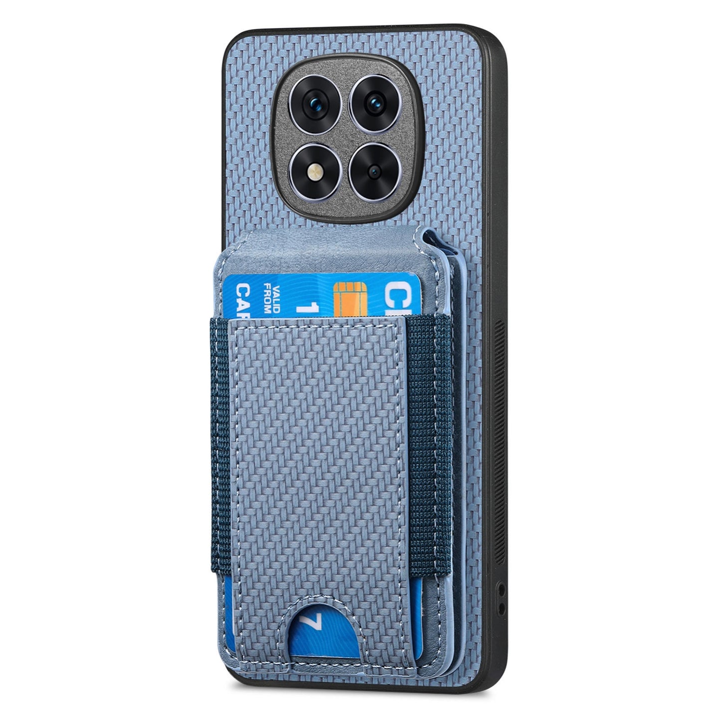 Xiaomi Redmi Note 14 Pro 5G Vertical Flip Wallet Stand Phone Case with Carbon Fibre Pattern